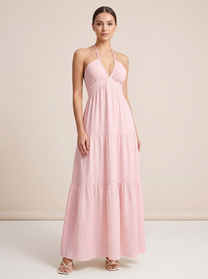 Valaisse™ - Flowy Halter Maxi Dress