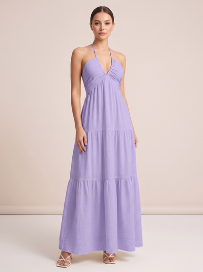 Valaisse™ - Flowy Halter Maxi Dress